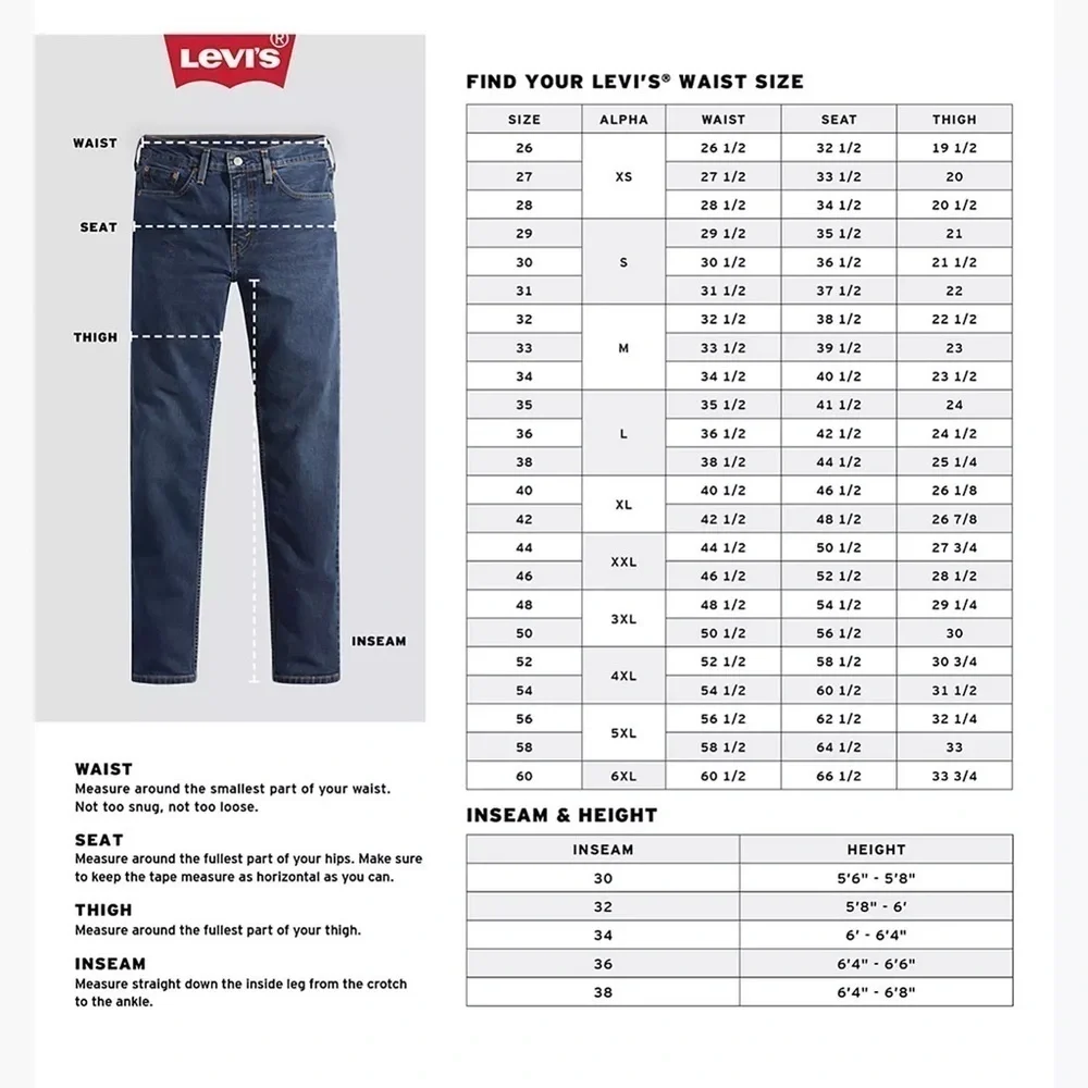 Levi’s 56x30 550 RELAXED FIT MEN'S JEANS (BIG & TALL) straight leg medium